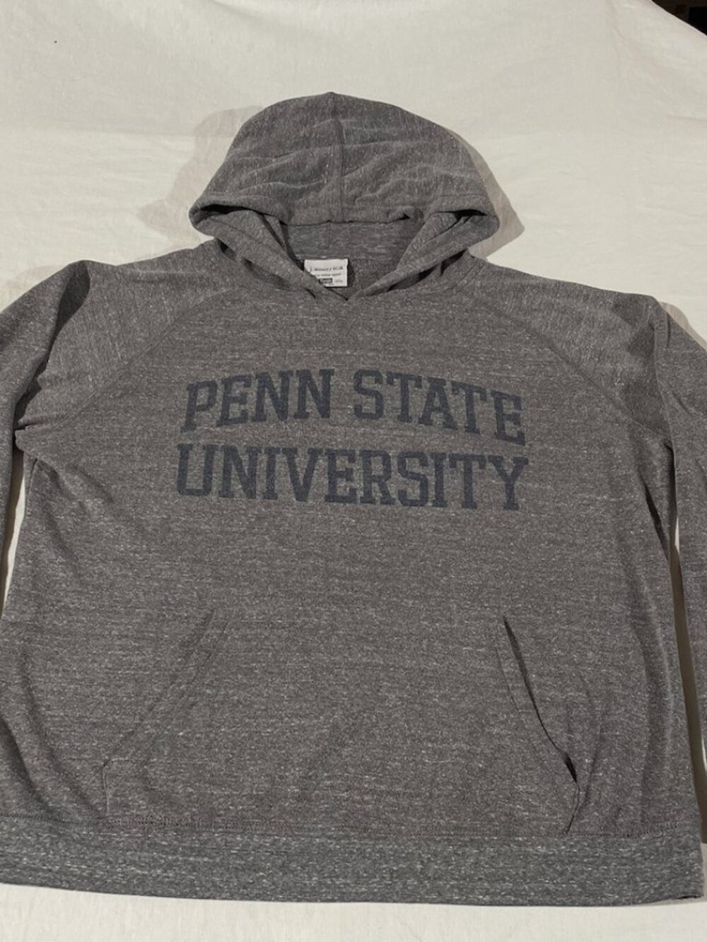 Penn State University Hoodie J America Lightweight Triblend Gray Nittany XL